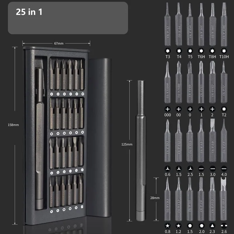 Precision Kit Magnetic Screwdriver Set for Laptop Repair Electric iPhone Tri Wing Torx Bits Computer Repair Tools