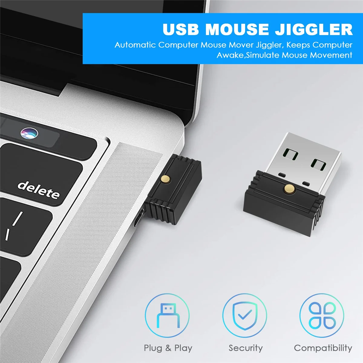 Jiggler Mouse USB, Mouse komputer otomatis, Jiggler, menjaga komputer tetap terjaga, simulasi gerakan tikus