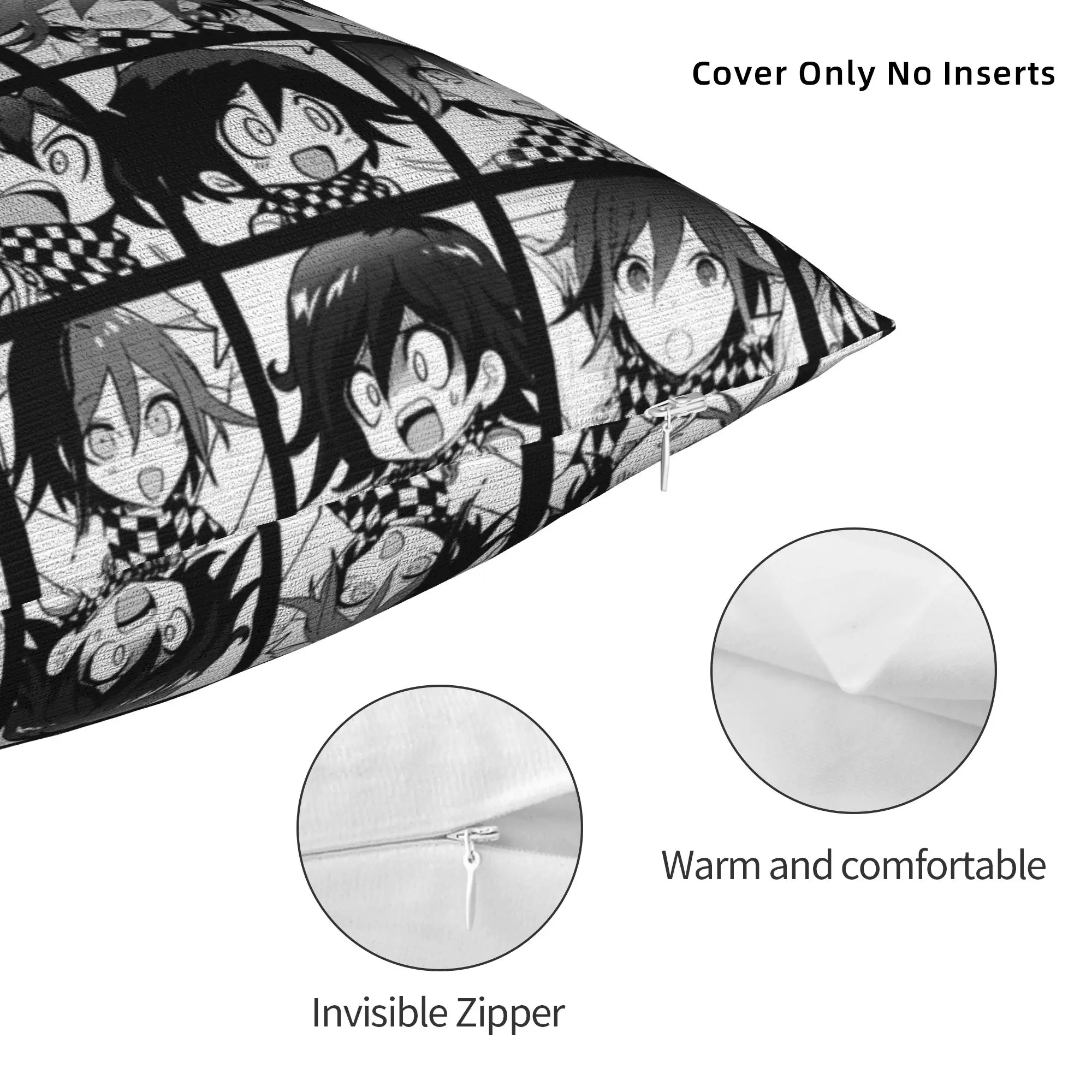 Soft Kokichi Manga Collection Pillowcase Polyester Cushion Cover Decorative danganronpa manga anime Pillow Case Cover Bedroom