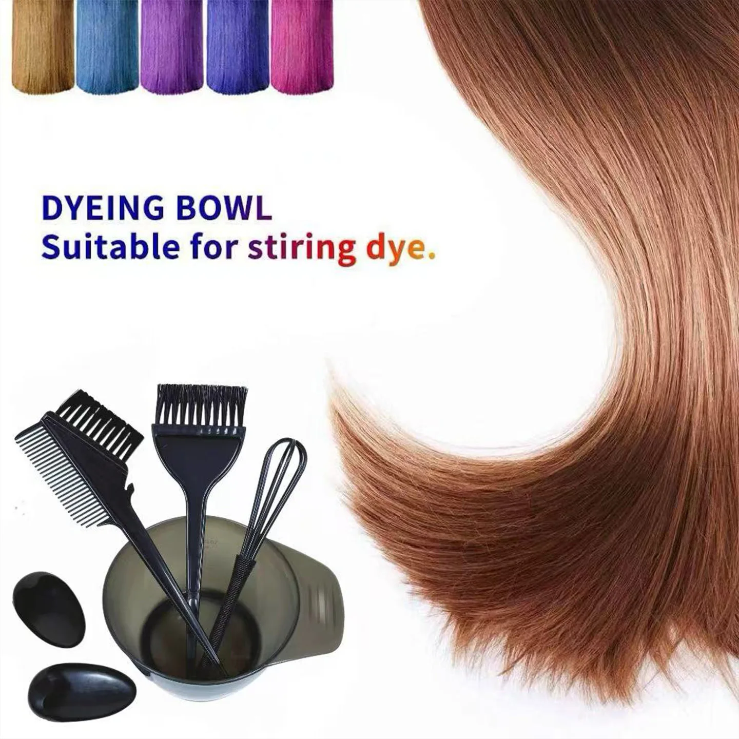 6pcs Professional Hair Coloring Kit for Barber Salon And Home Use - Hairdressing Tools for Perfect Color Match