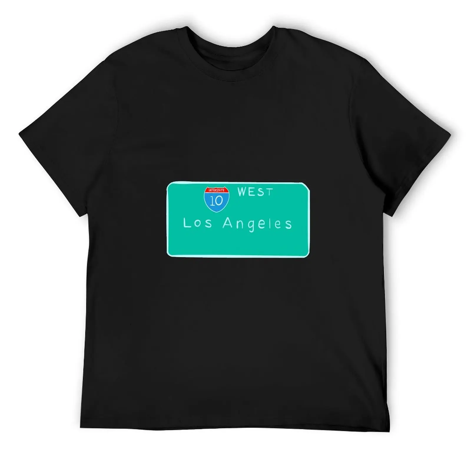 Los Angeles Interstate Sign T-Shirt essential t shirt plus size tops graphic tee shirt men t shirts high quality