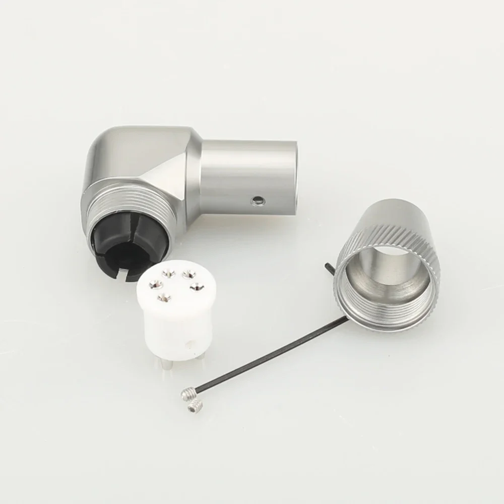 Audio Hifi, tocadiscos de 5 pines, enchufe DIN hembra, conector de brazo de tono en ángulo recto chapado en rodio, conector de vinilo
