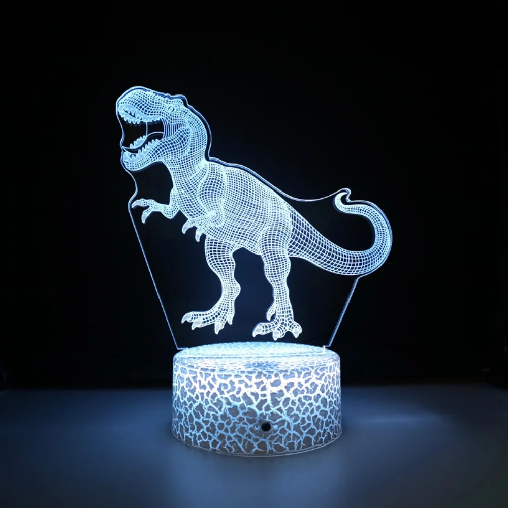 3D Dinosaur Night Light for Boys Room 7 Color ChangesRemote Control, LED Illusion Night Lamp T Rex Dino Toys Gifts for Kids