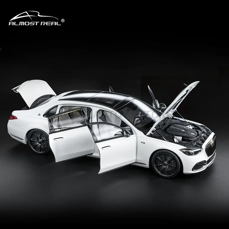 Novo modelo de carro quase real mercedes maybach s-class dark night series 1/18 modelo de carro liga simular modelo de carro personalizado presente de aniversário