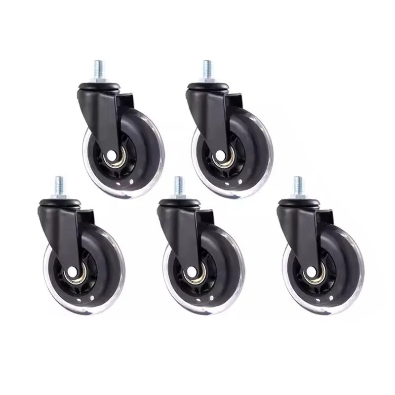 

5 Pcs/Lot 3 inch M6/M8/M10 PU Screw Roller Ice Wheel Electrophoresis Entertainment Equipment Scooter Universal/Brak Mute Caster