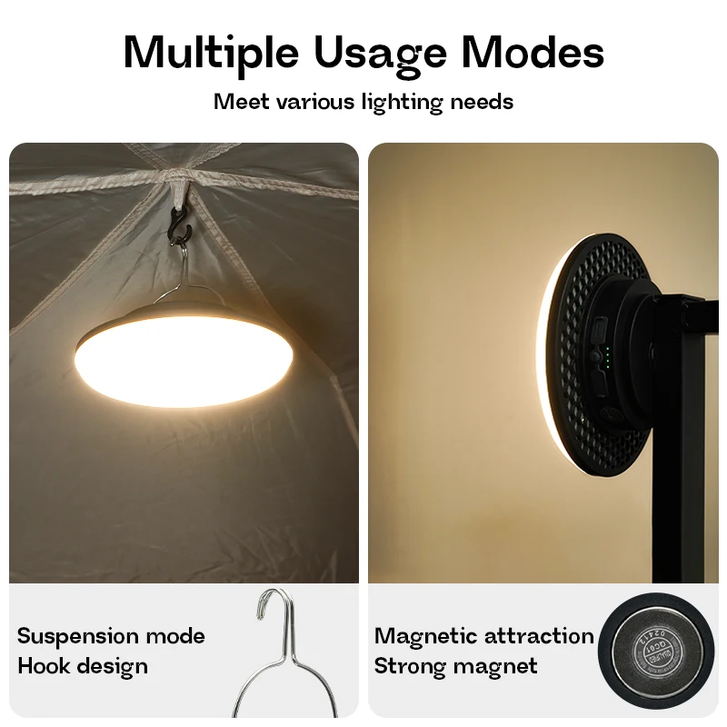 MOSLIGHTING فانوس مخيم LED قابل لإعادة الشحن مع مصباح يدوي محمول مغناطيسي، مصباح خيمة معلق، صيانة العمل، إضاءة الطوارئ
