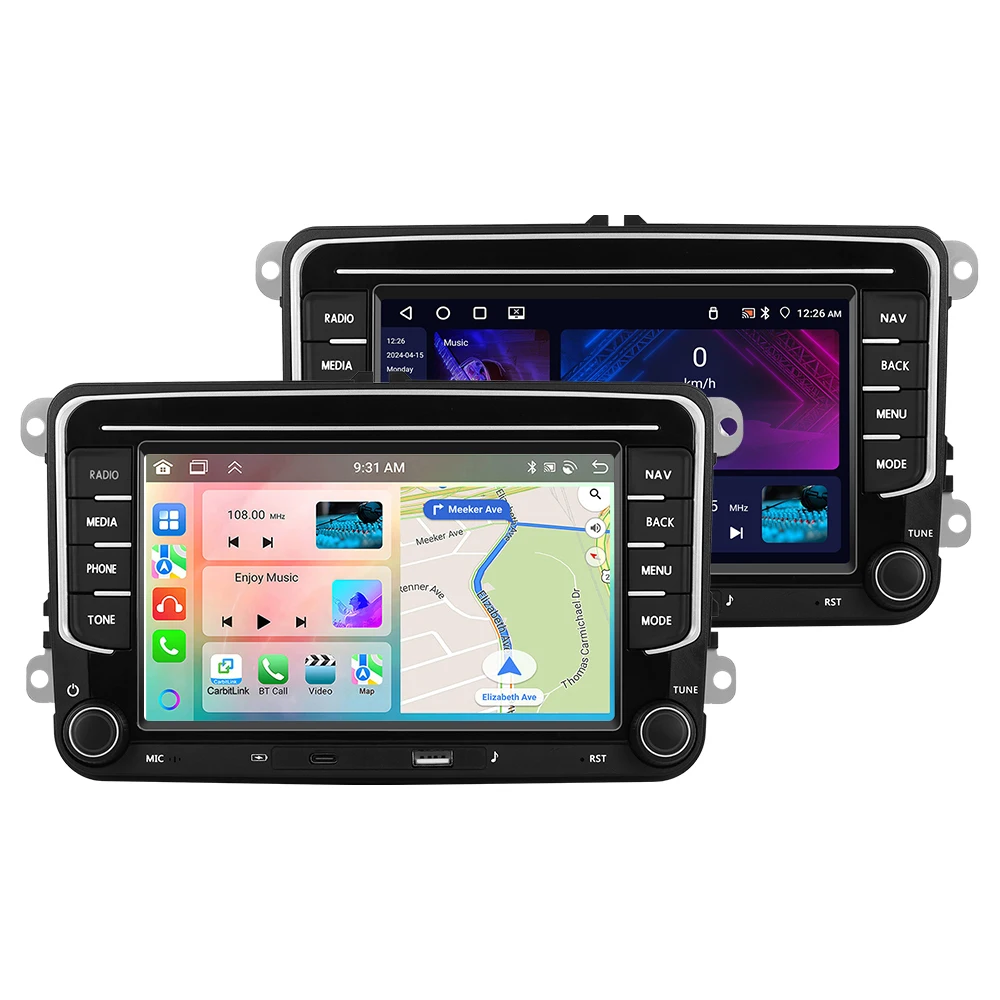 Podofo 6 + 128G 7 ''Autoradio Voor VW/PASSAT/CADDY/POLO/BEETLE Multimedia Speler Carplay Android Auto Type-C WIFI GPS Auto Audio - afbeelding 2