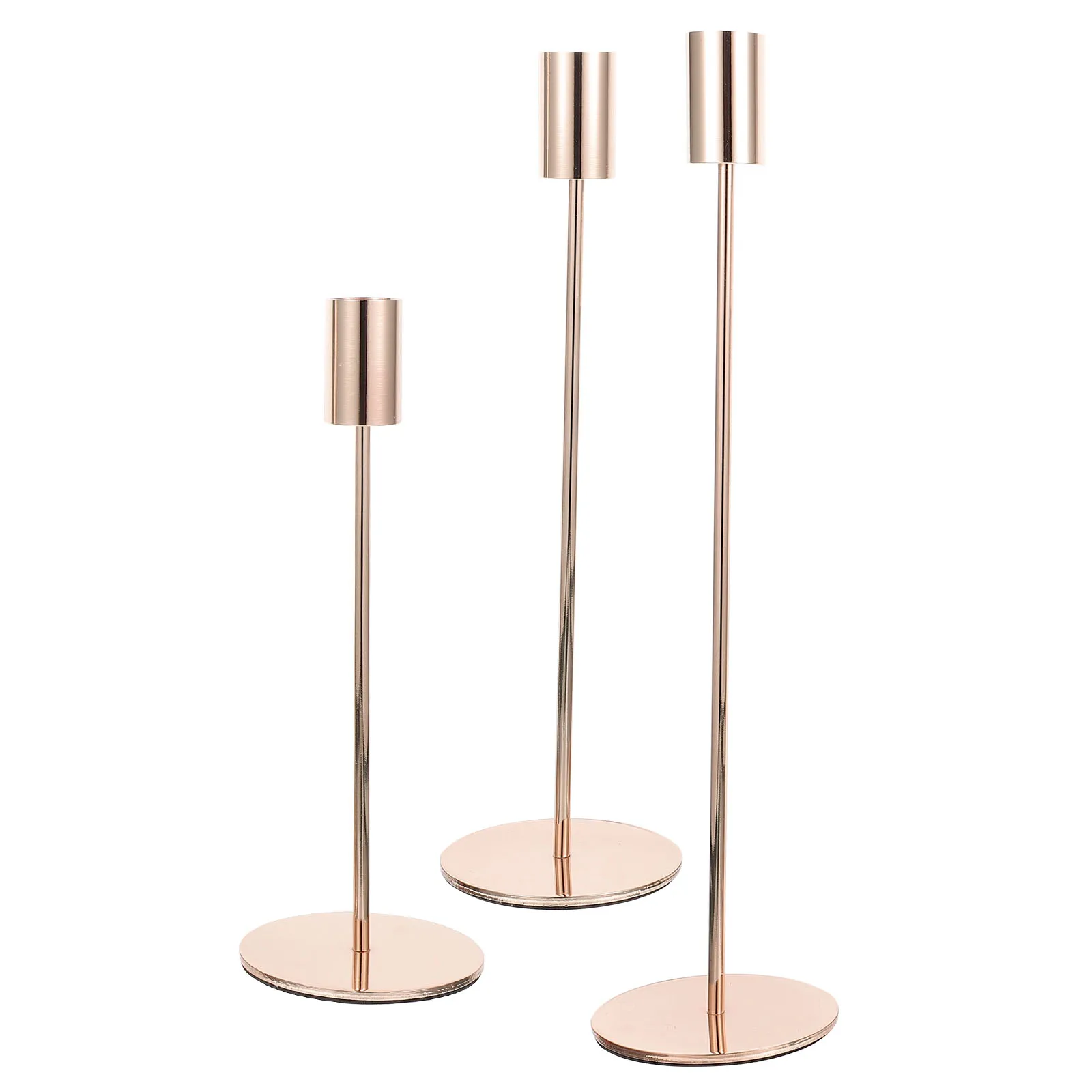 

3 Pcs Iron Holder Candlestick Holders Decoration Vintage Candlesticks Table