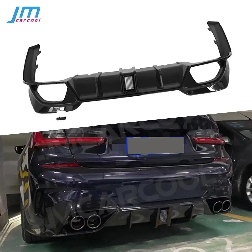 

ABS Gloss Black Rear Bumper Lip Diffuser Side Splitter with LED For BMW 3 Series G20 G28 M Sport 2019- 2021 Bodykit Accessories