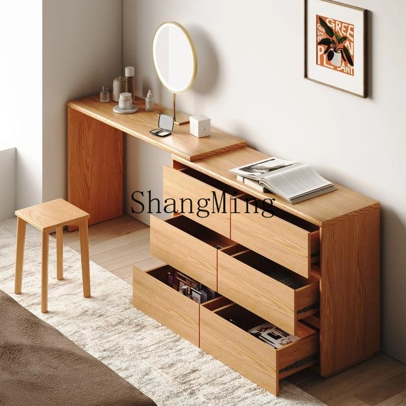 

SM solid wood bedroom dresser chest desk integrated corner dressing table simple makeup table