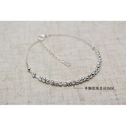La Monada 16+3cm Simple Irregular Bracelets For Women Silver 925 Chain Bead Sterling 925 Silver Women's Bracelet