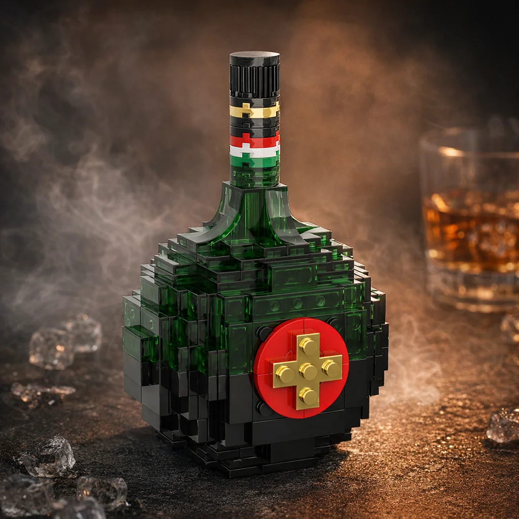 

MOC Creative Round Green Wine Bottle Building Blocks Herbal Liqueur Model Bricks Desktop Decor Adult Fans Gift