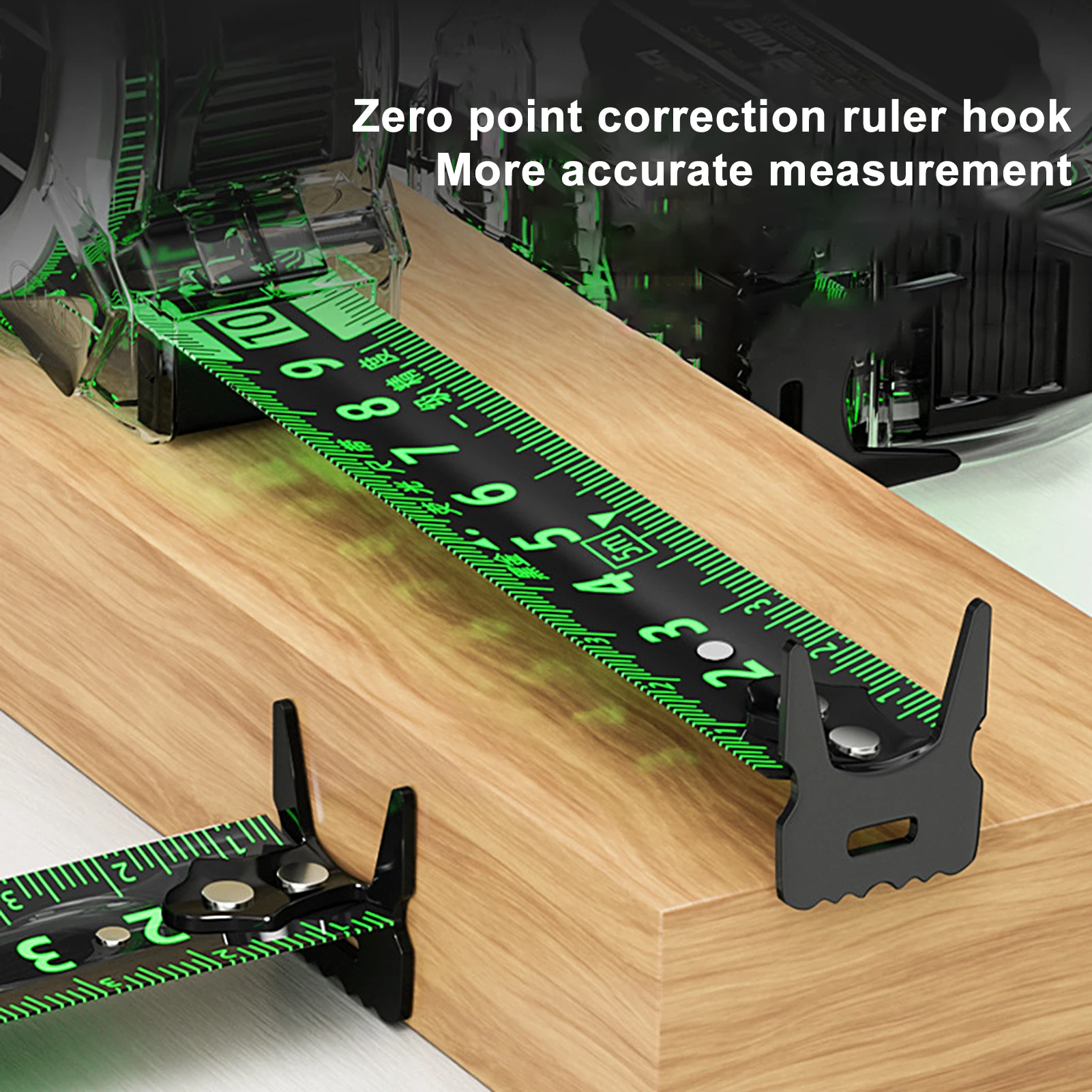 Measuring Tape Steel Fluorescent Ruler Tape with Self-Lock Precise Tape Measures with One-Sided Scale and Magnetic Hook