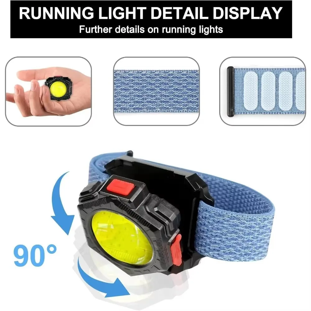 Portable LED Wrist Light Mini Flashlight USB Rechargeable Watch Lamp Wrist Lighting Torch Flashlight Outdoor Sport Running Light
