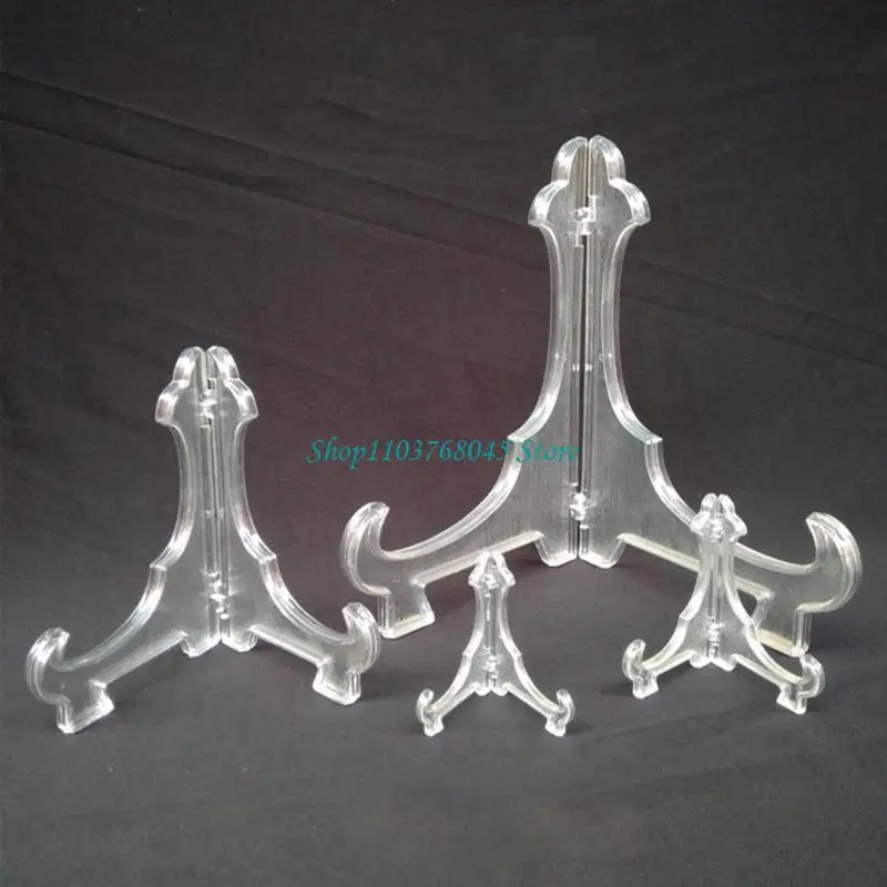 R53F Foldable Triangle Display Stand Dish Bowl Photo Frame Display Rack