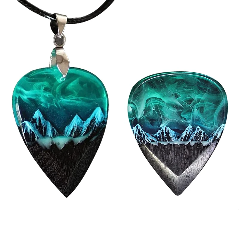 Guitar Touch Luminous Pick Epoxy Resin Guitar Pick Northern Lights Necklace Bass Guitar Pick