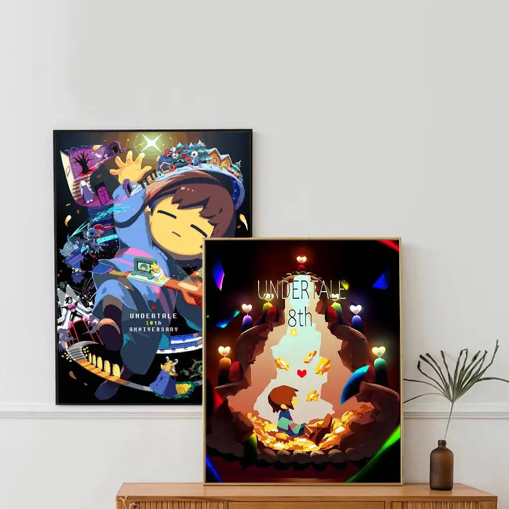 Hot Video Game U-Undertale Anime Posters Sticky HD Quality Wall Art Retro Posters for Home Kawaii Room Decor