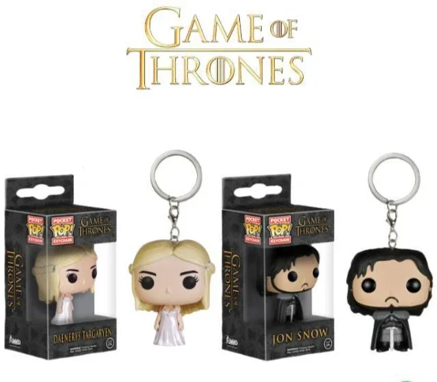 FUNKO POP جيب المفاتيح جون سنو لعبة من Daenerys ليلة الملك دروجون عروش ألعاب شخصيات الحركة جمع نموذج لعبة هدية البلاستيكية #2