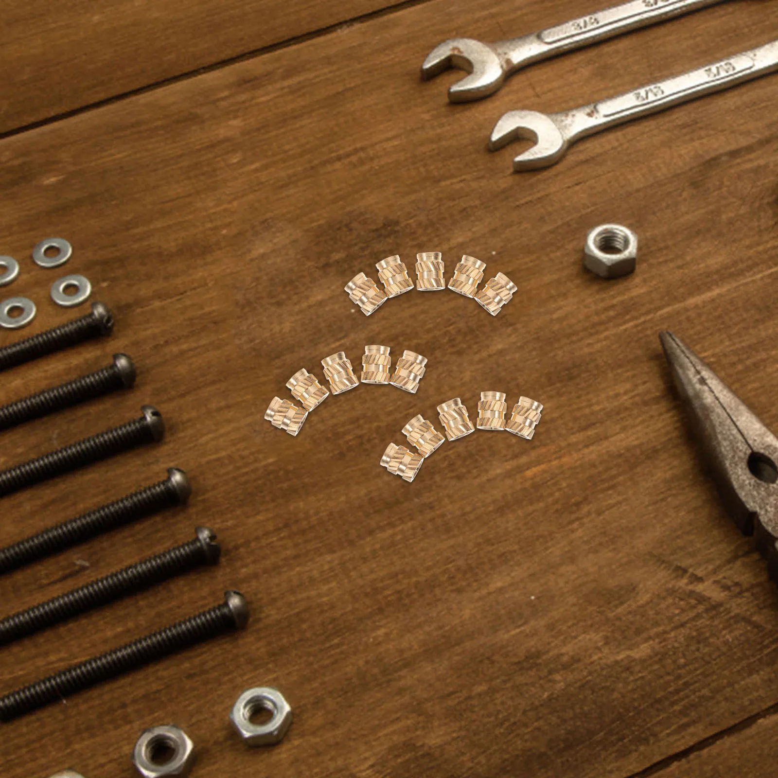 

100pcs Threaded Inserts Brass Heat Set Insert M3 Female Thread Knurled For 3D Printing Plastic Injection Molding Replacement