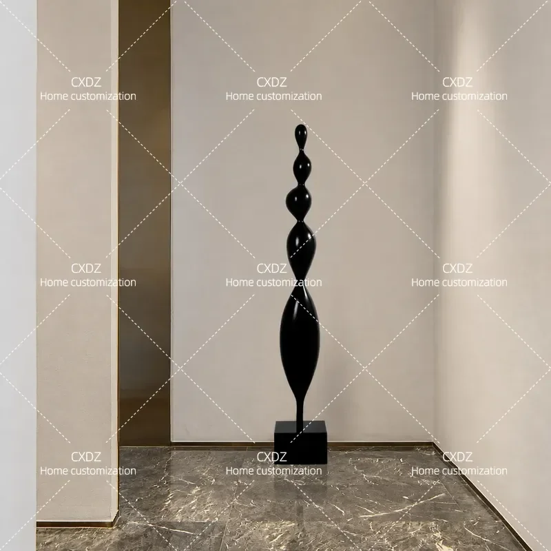 Abstract Solid Wood Sculpture Floor Standing Artwork for Hotel Aisle Porch Model Room Store Window Display Soft Decoration