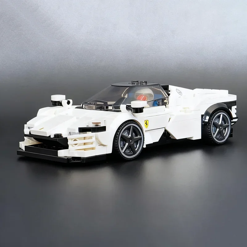 379pcs MOC Ferrrari Daytona White City Champions Super Car Model Building Blocks Construction Toy Christmas Gift Brick Education