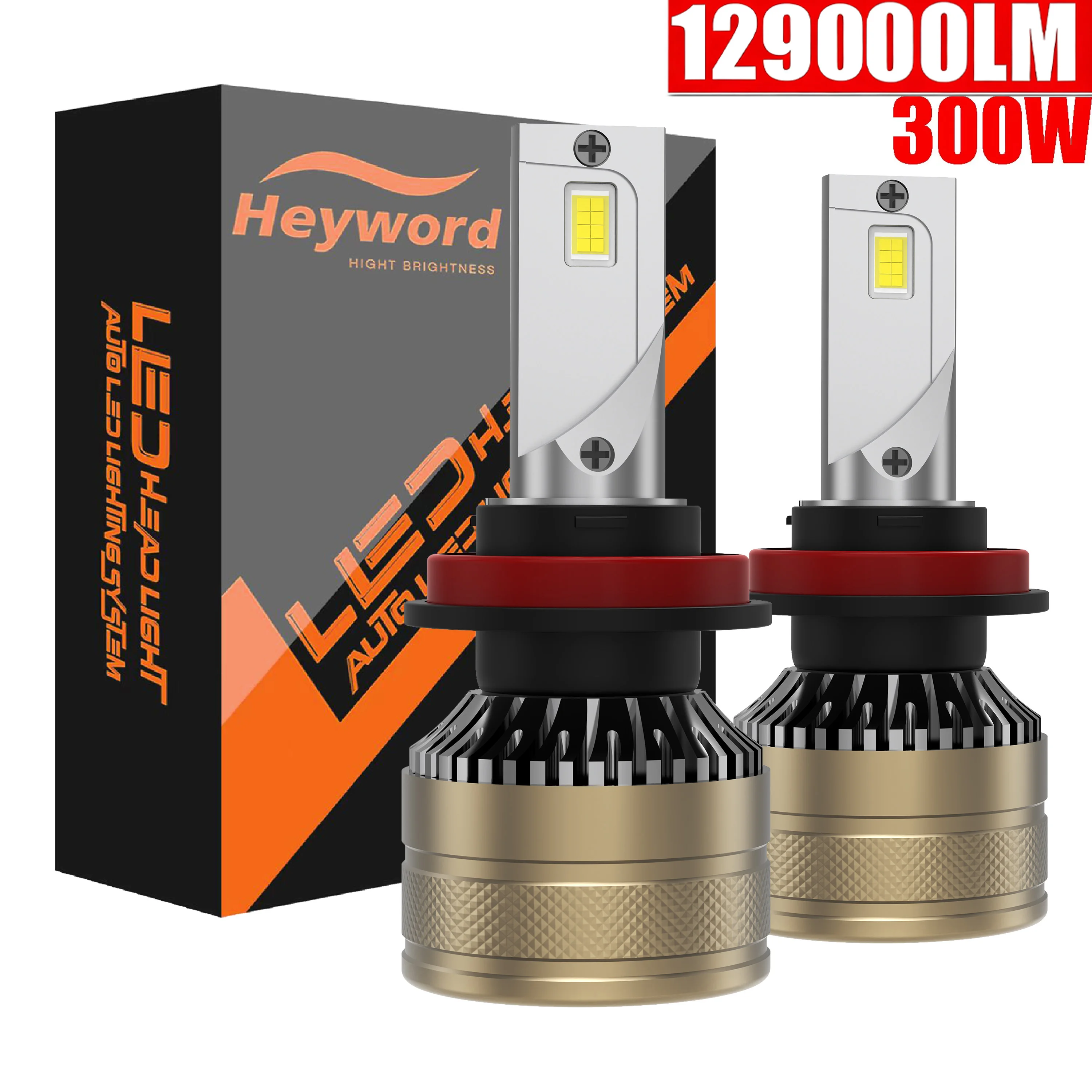 

Heyword 2PCS 129000LM Автомобильные фары H7 H4 H1 9006 H11 9005 Супер яркие светодиодные фары дальнего ближнего света Противотуманные фары Белый 6000K 12V