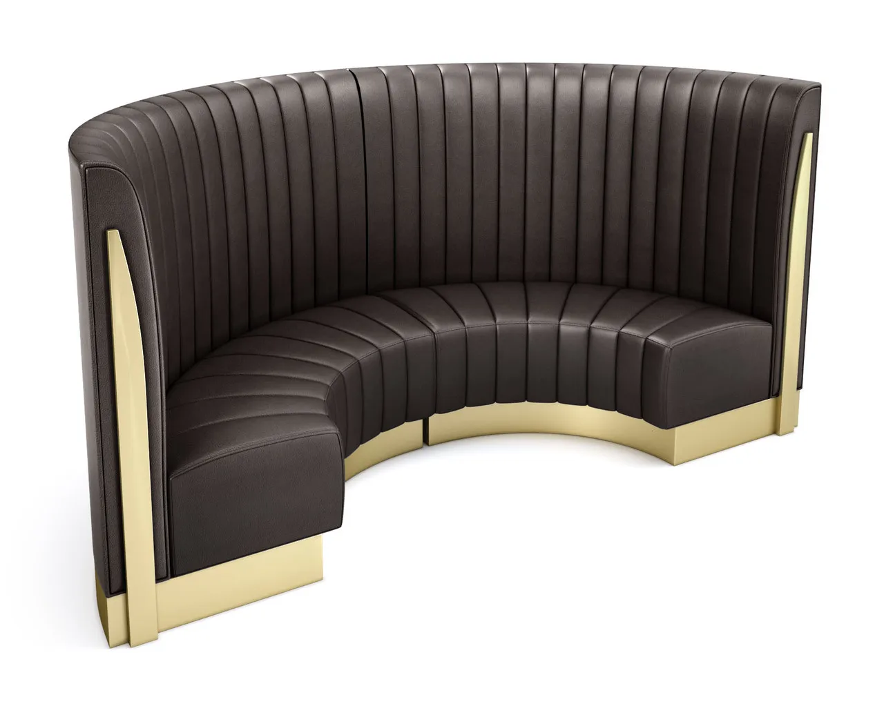 & Factory Price Luxury Modern Restaurant Half Round Upholstered Leather Booth Seating Furniture for Restaurant