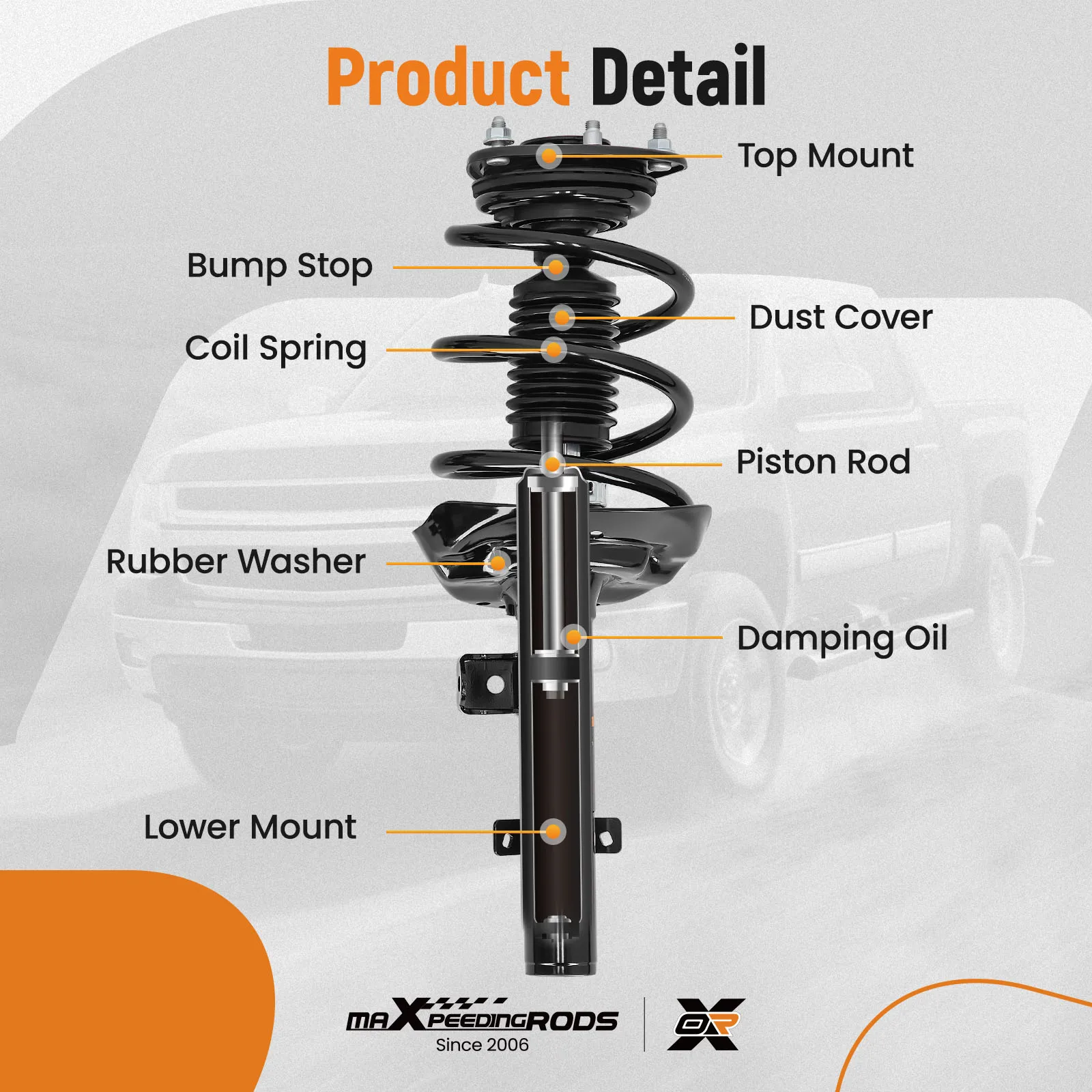 ชุดโช้คอัพหน้าพร้อมเหล็กกันโคลงสำหรับรถยนต์ฮอนด้า แอคคอร์ด ปี 2013-2017 รุ่น 3.5L EX-L