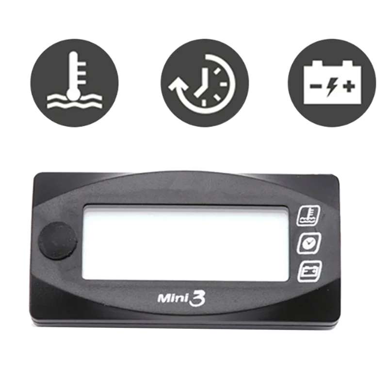 A58X-Motorcycle 3 In 1 LED Digital Water Temperature Voltmeter Time Display Mini Instrument Panel Accessories