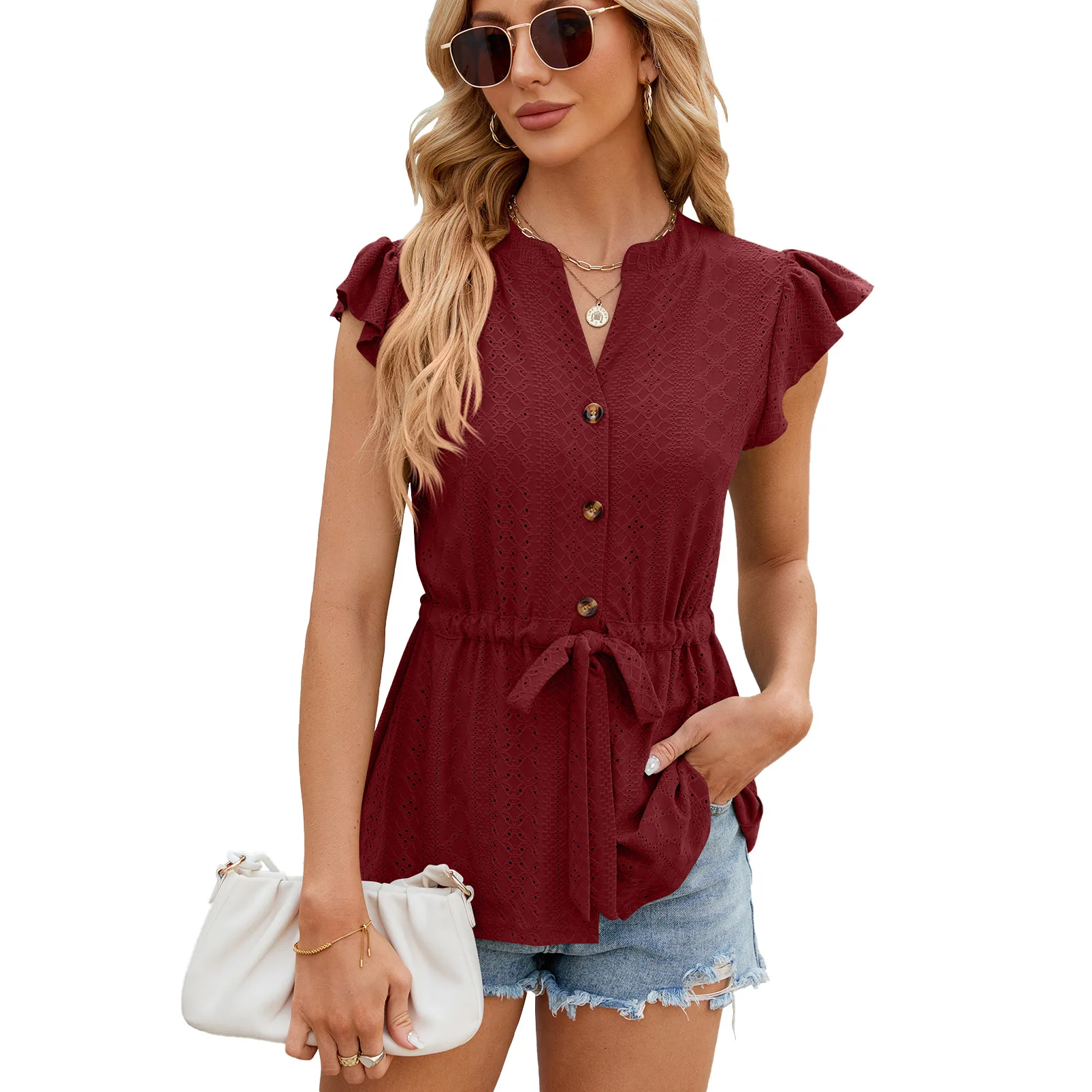 Women's Casual Loose Cardigan Top, Monochromatic, Spring and Summer