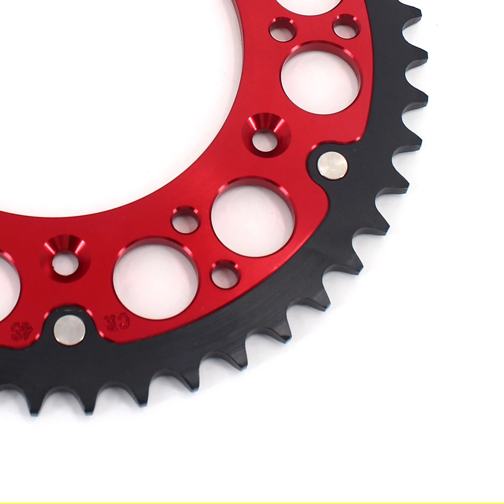 KKE Dirt Bike Motorcycle CNC Aluminium 520 Chain Sprocket Compatible with HONDA CRF125R/250R CRF250X CRF450X 44T 46T 48-52T