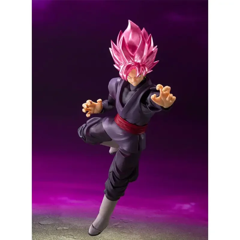 Original Bandai S.H.Figuarts Goku negro Super Saiyan Rose Dragon Ball Super en Stock Anime colección de figuras de acción modelo Juguetes