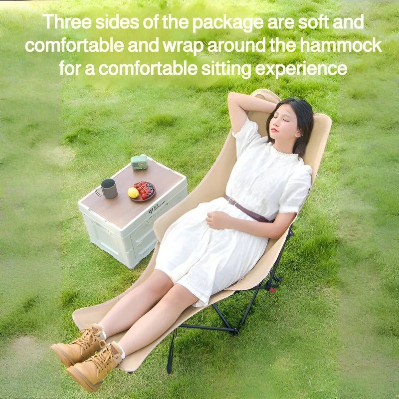 Outdoor Adjustable Folding Chair Portable Camping Chair Can Sit or Lie Down 2-in-1 Lunch Break Recliner with Backrest for Beach image 4