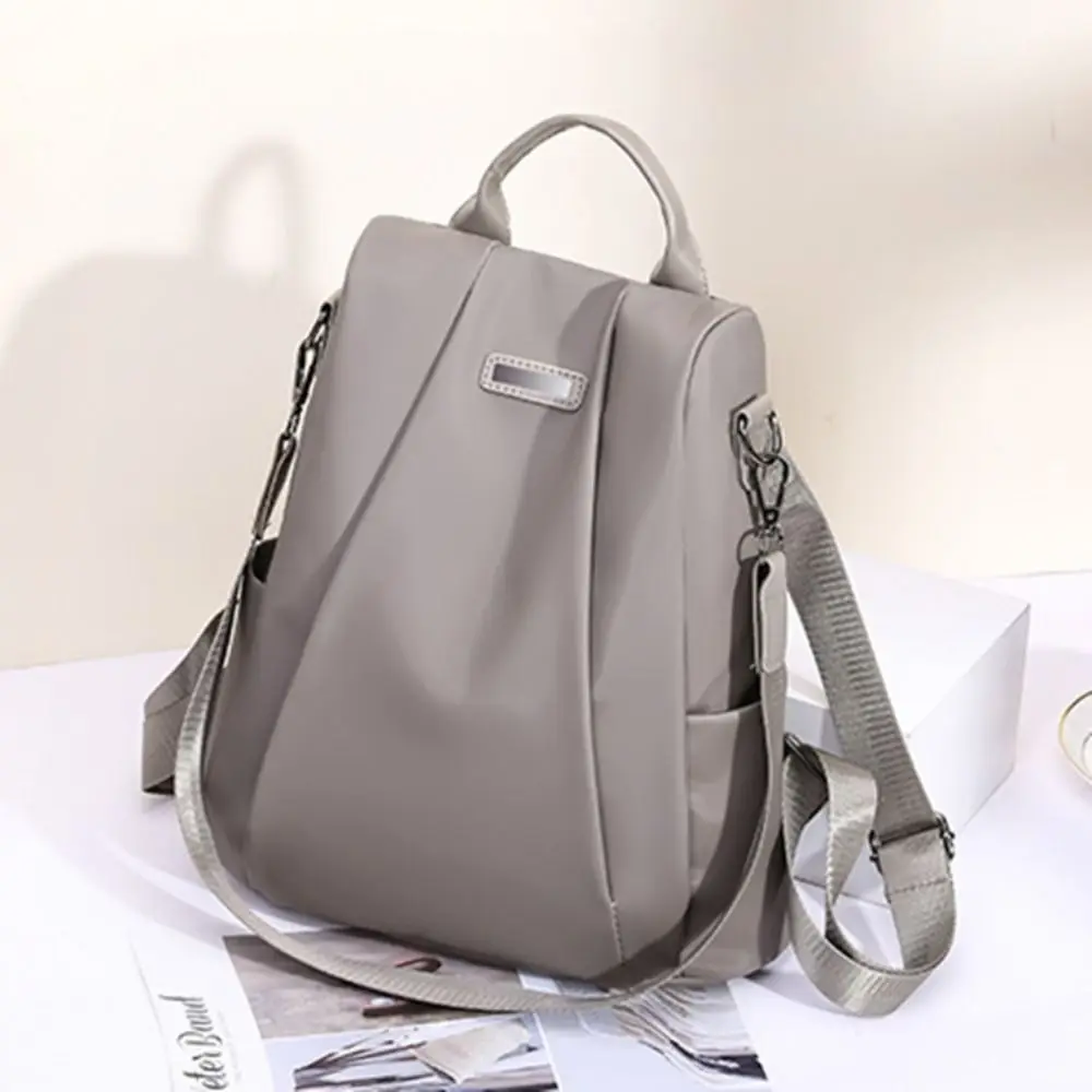 

Fashion Travel Backpack Solid Color Large Capacity College Students Schoolbag Anti-theft Detachable Shoulder Strap