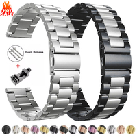 20mm 22mm Stainless Steel Strap for Samsung Galaxy Watch 7 6 5 4 5Pro 40/44mm 6 Classic 43mm 47mm Metal Band for Huawei GT5 4Pro