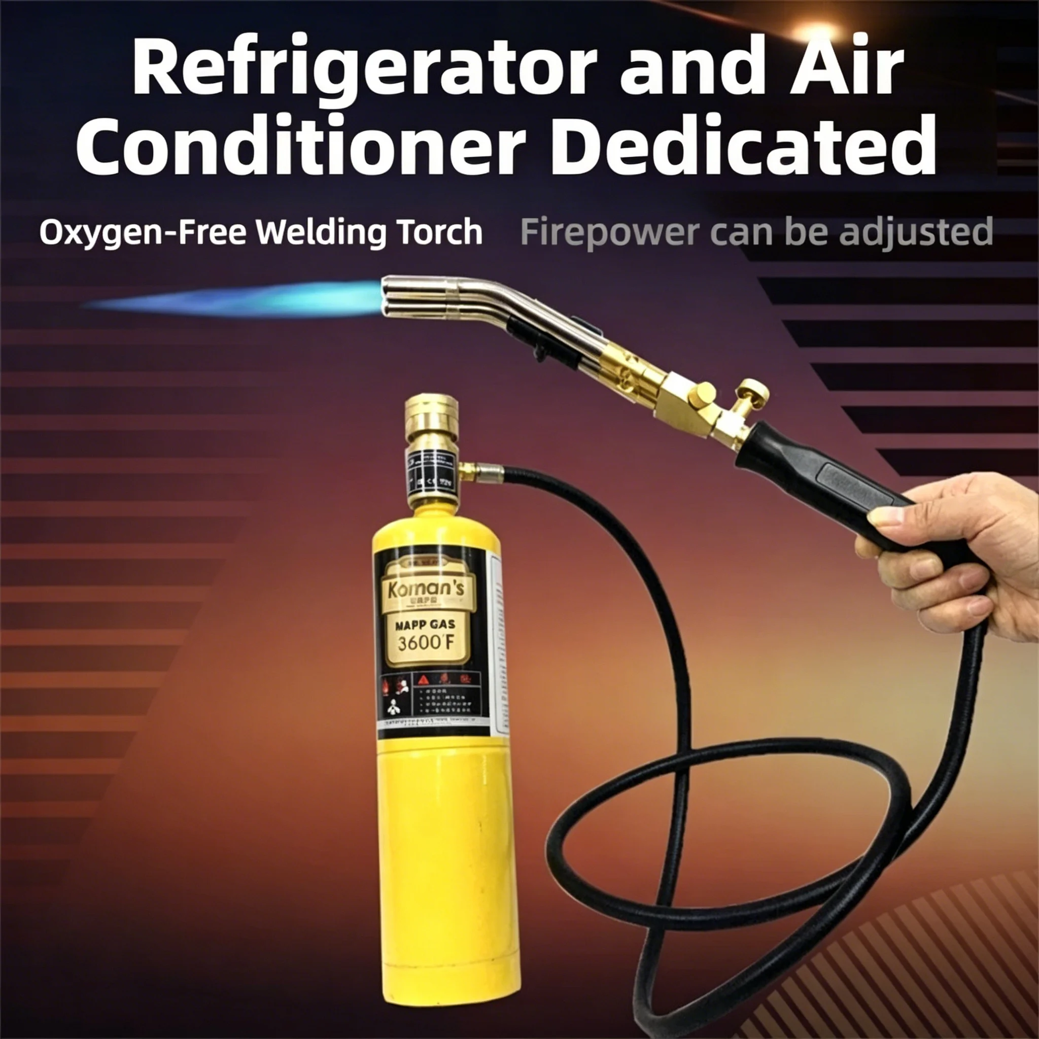 Mapp Gas Welding Torch Double Flame 3600°F Propane Soldering Gun with Electronic Ignition for Welding & Brazing