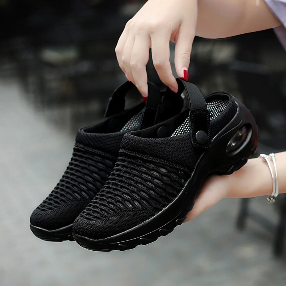 

1Pair Mesh Half Slippers Breathable Lightweight Summer Shoes Women Simple Casual Slip on Stylish Footwear Mesh Slippers