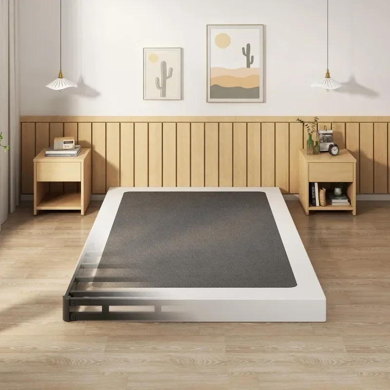 

Queen Size Bed Base 5 Inch Box Spring Heavy Duty Metal Mattress Foundation 3000 Lbs Capacity with Fabric Cover Easy Assembly