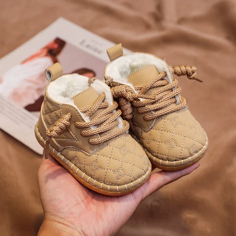 

Autumn Winter Baby Girls Boys Snow Boots Warm Plush Children Shoes Cartoon Soft Sole Non-slip Outdoor Windproof Kids Boots