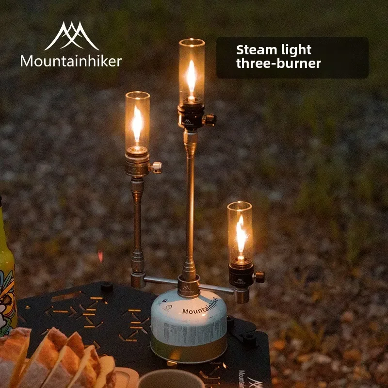 Outdoor Camping Gas Light Mountainhiker Aluminium Alloy Ambient Light Heat-resistant Glass Portable Camping Lamp EVA Storage Bag