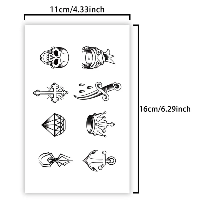 1Pc Small Pattern Combination Waterproof Temporary Tattoo Stickers, Long-lasting Waterproof for One to Two Weeks, For Arm, Leg.