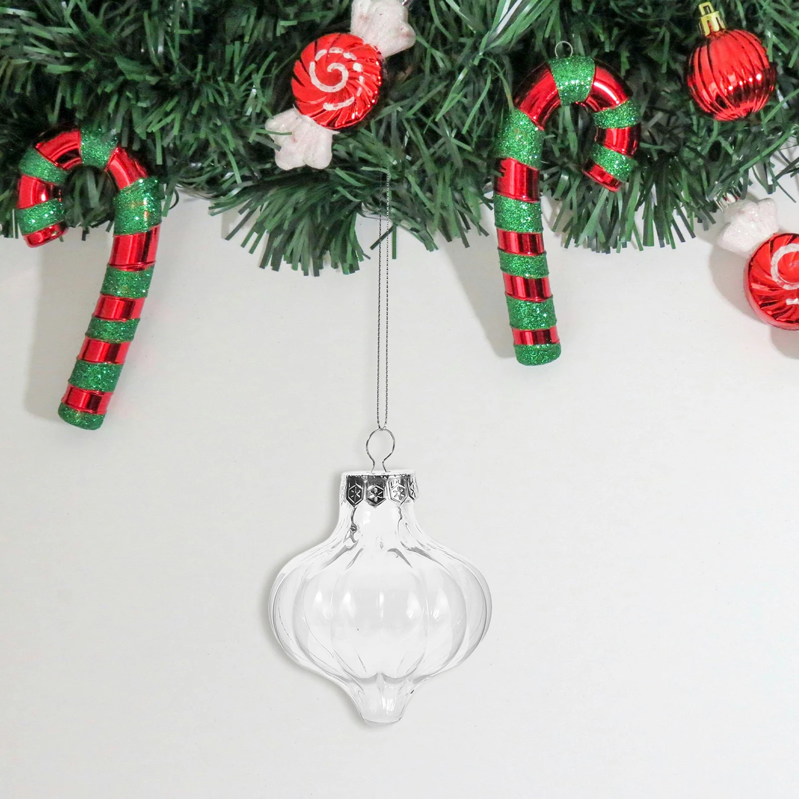 

16pcs Clear Plastic Fillable Ornament Balls Pumpkin Shaped Shatterproof Christmas Baubles Holiday Home Decor Hanging Sphere Diy