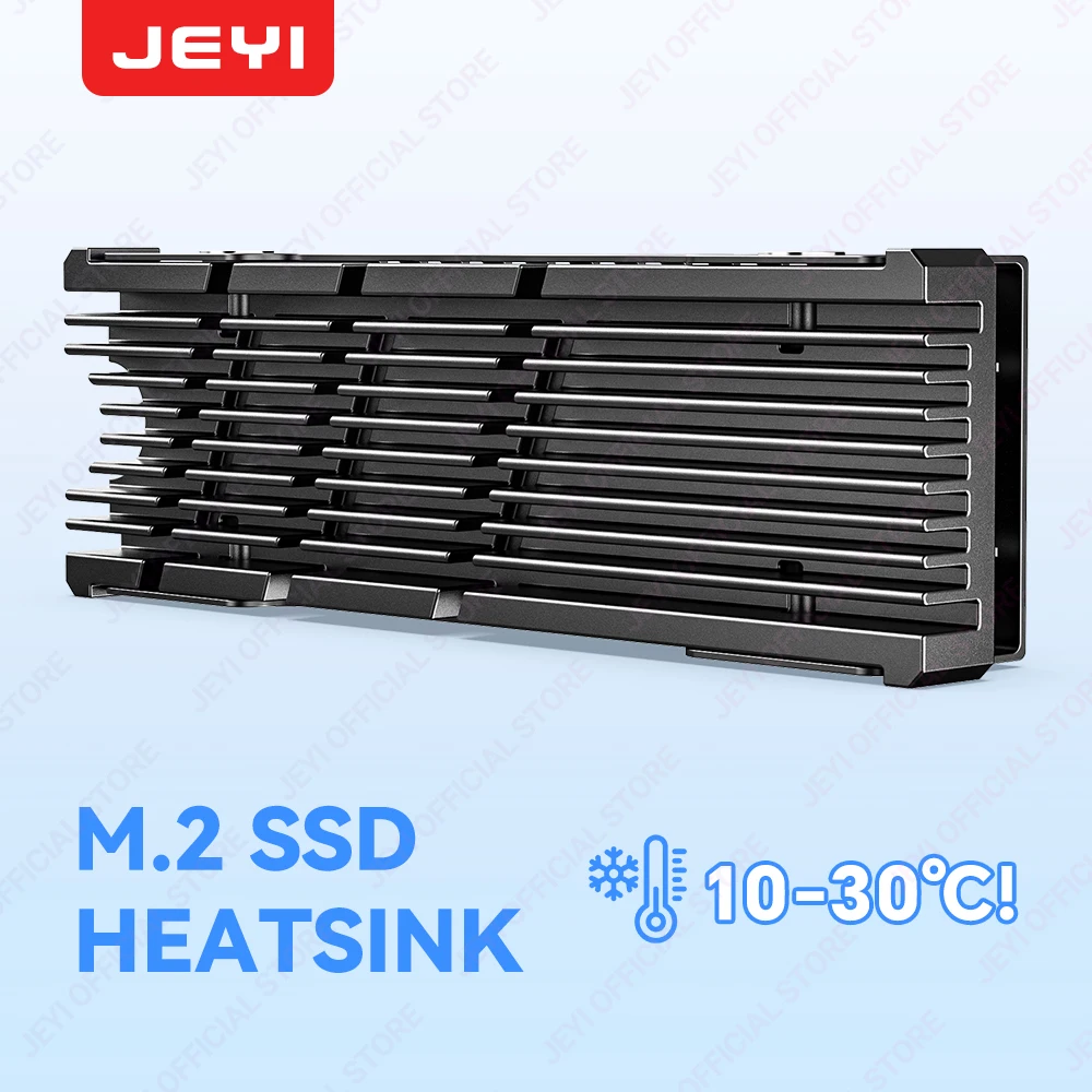 JEYI M.2 2280 SSD Heatsink Cooler Radiator Aluminum Max Cooling Performance M.2 SSD Cooler for PC/PS5 with Thermal Silicone Pad