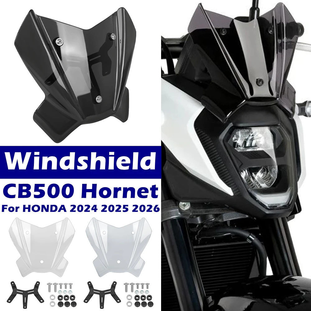 

Лобовое стекло для HONDA CB 500 CB500 HORNET 2024 2025 2026, козырек для мотоцикла, дефлектор ветрового стекла, защита