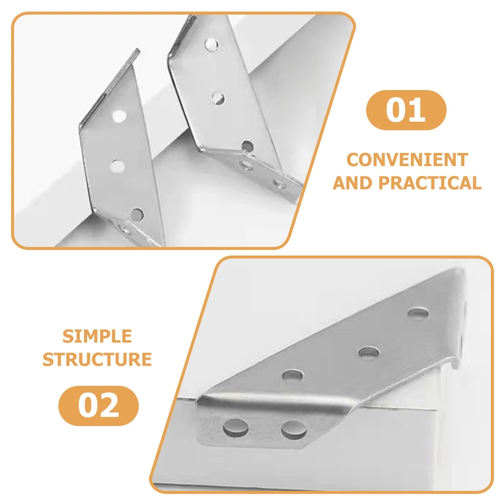 

15 Sets Stainless Steel Corner Brackets Heavy Duty Right Angle Shelf Silver Triangle Cabinet Support Hardware Small Furniture