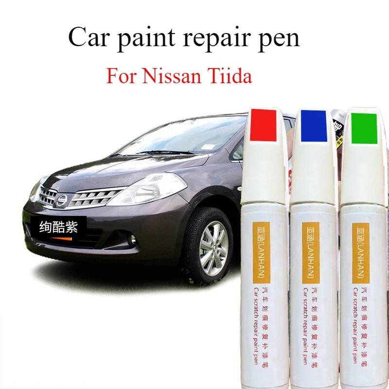 For Nissan Tiida Refinish Pen Moonlight Silver Ivory White  Repair Artifact Cool Purple Dot Pen