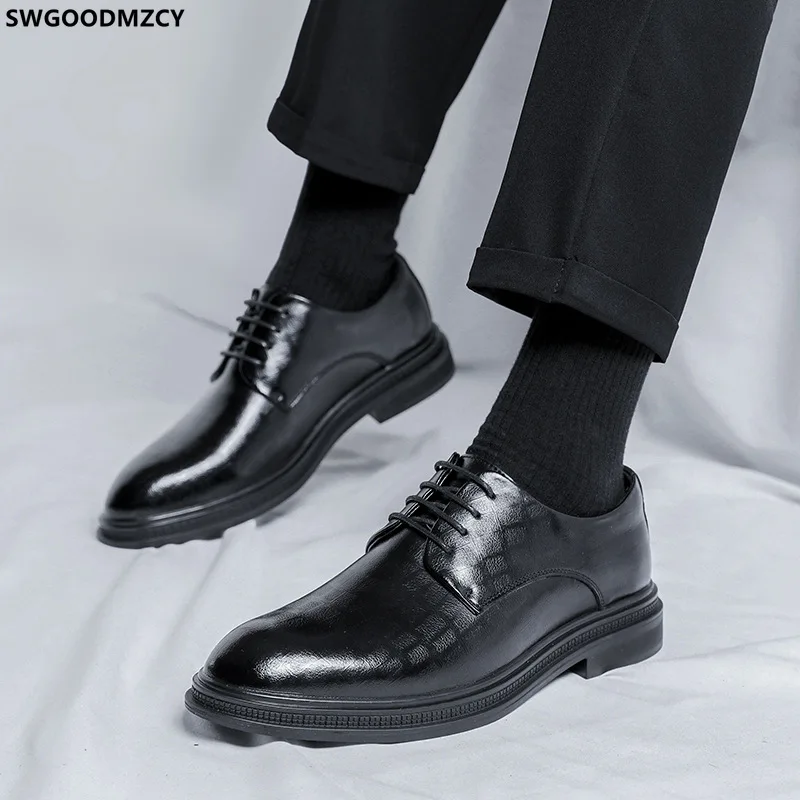 

Туфли-оксфорды мужские классические, свадебное платье, итальянские, офисные, Роскошные, деловые, для парикмахеров