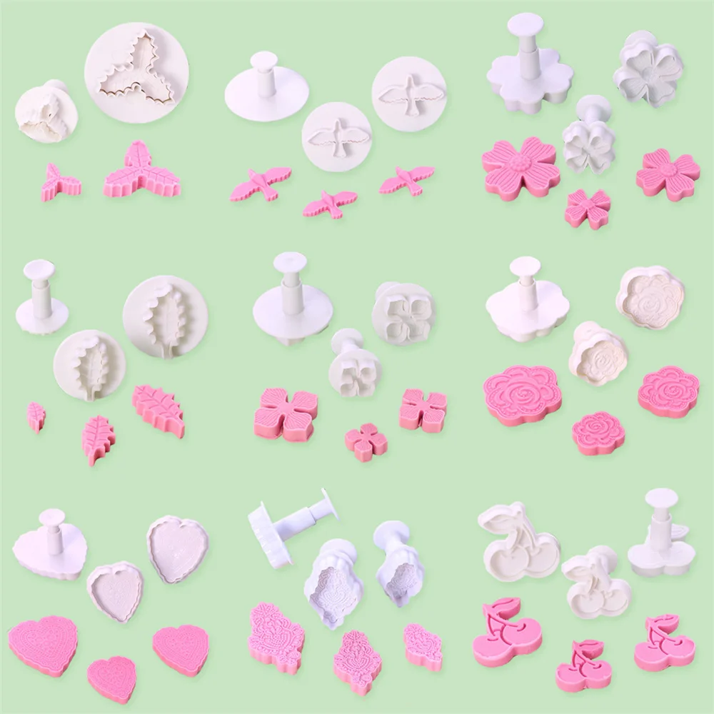 Set Christmas Gumpaste Tools Holly Leaf Cake Cookie Sugarcraft Fondant Decorating Plunger Cutters Mould Bakeware