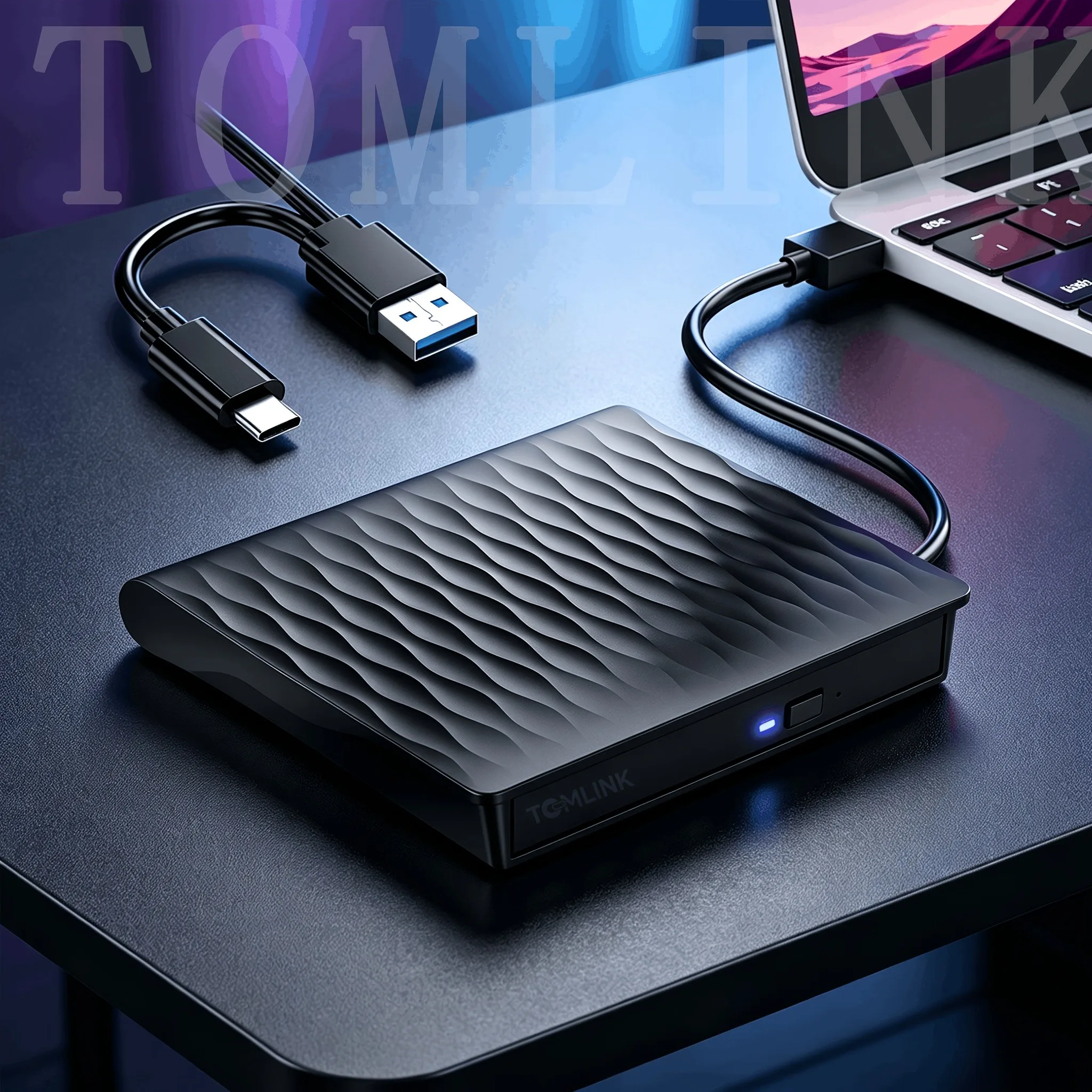 External CD/DVD Drive, Portable USB 3.0 + Type-C CD Burner, DVD Player, and DVD Burner; Compatible with Laptops and desktop Computers; Works with Windows 7/8/10/11, Mac, MacBook Pro/Air, and Linux Systems