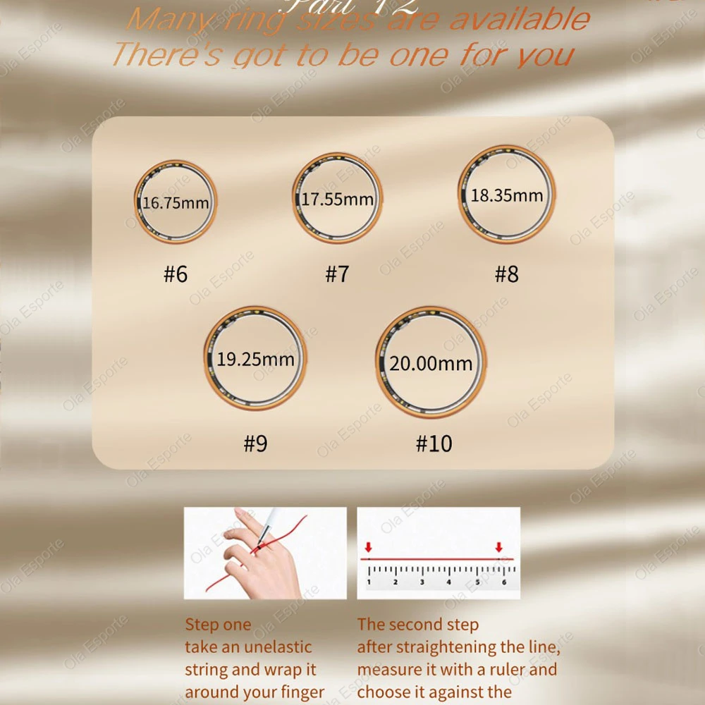 2025 New Women Gold Smart Ring Health HRV Monitor Heart Rate Sleep Monitor 10ATM Deep Waterproof Remote control Smart Ring Gifts